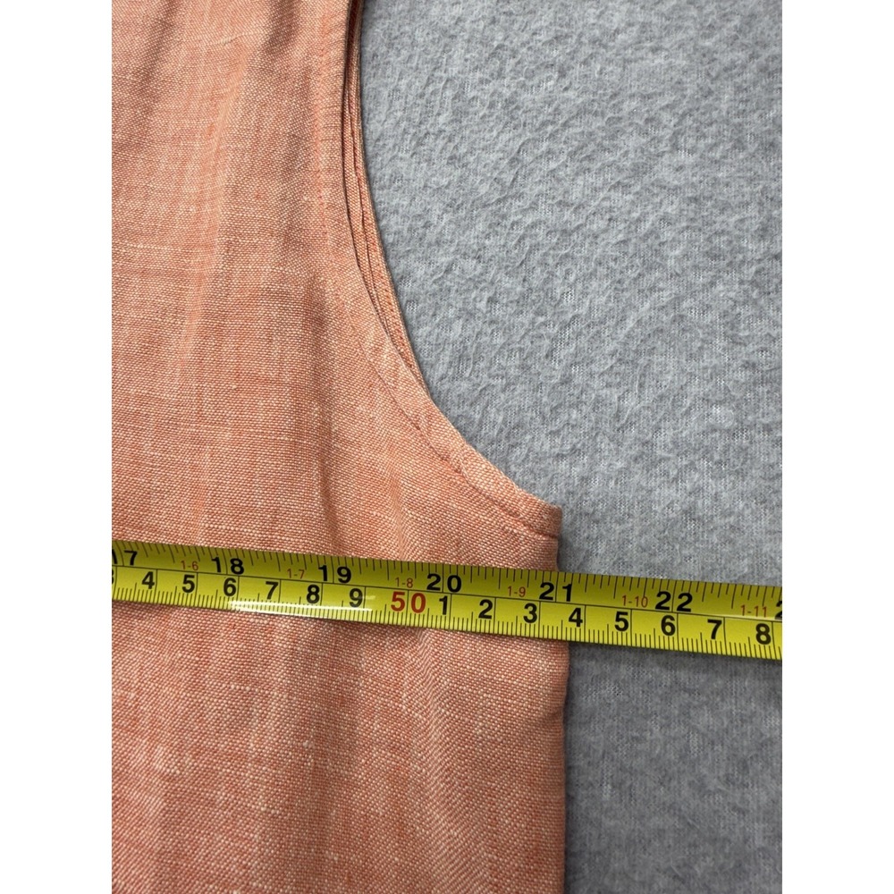 In the Wash Womens Linen Dress XL Peach Sleeveless Shift A Line Split Neck Tunic - Picture 8 of 10